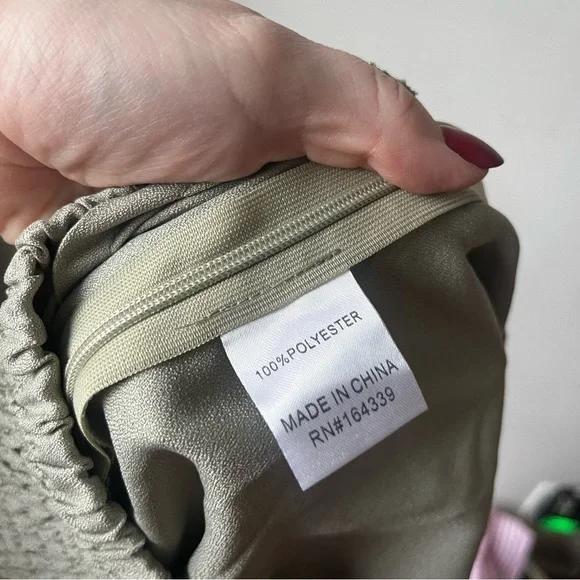 Petal & Pup Jonie Olive Green Strapless Wide Leg Cropped Jumpsuit XL - Picture 11 of 11